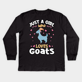 Just a Girl who Loves Goats Gift Kids Long Sleeve T-Shirt